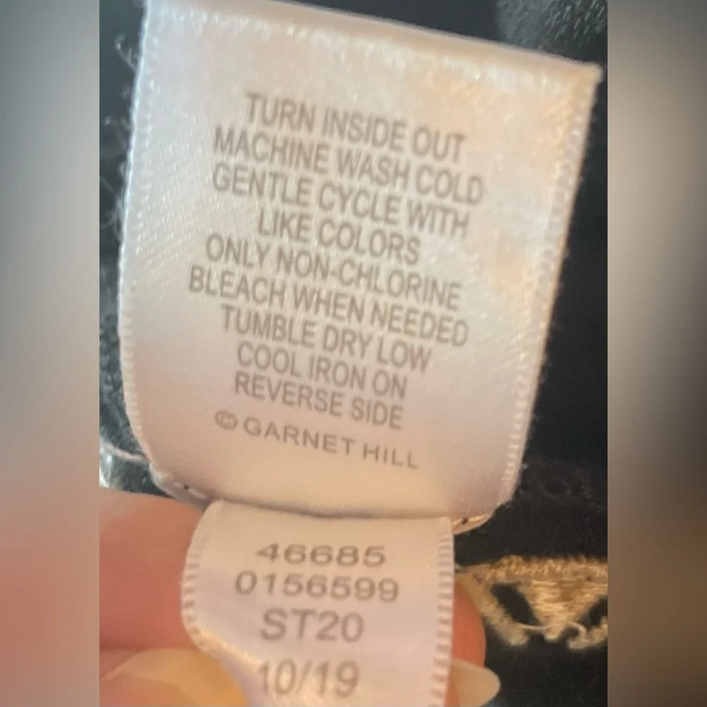 NWT Garnet Hill Women's Easy Black Boho Pants with Side Detailing - Picture 11 of 11